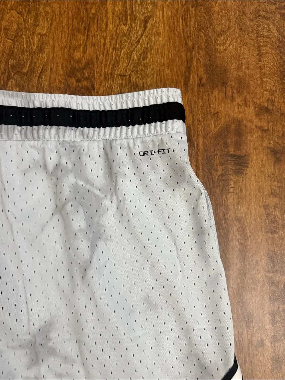 Jordan Men's Light Gray Basketball Shorts with Black Accents